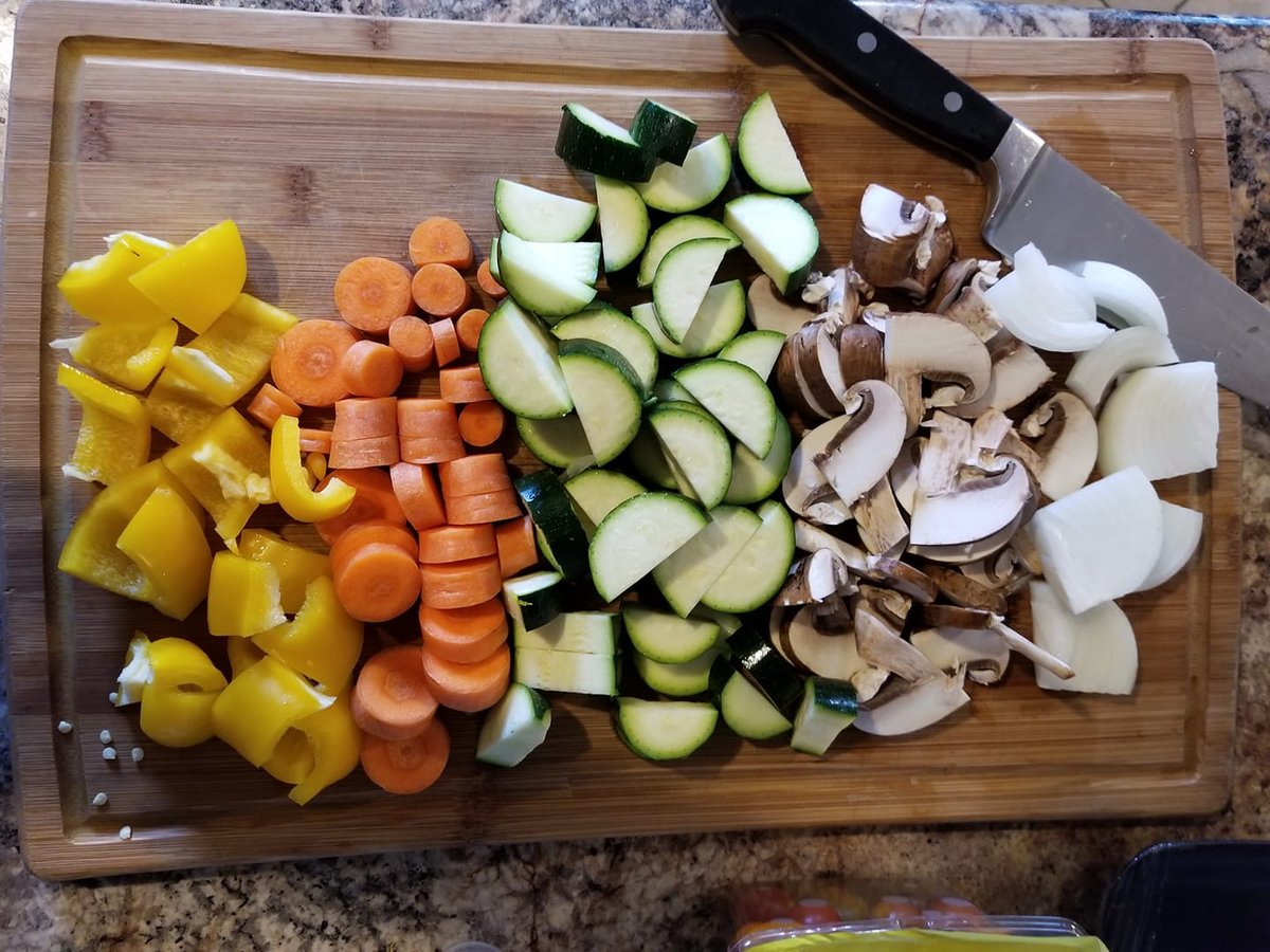 Chopped veg, ready to fuel another powerful day.